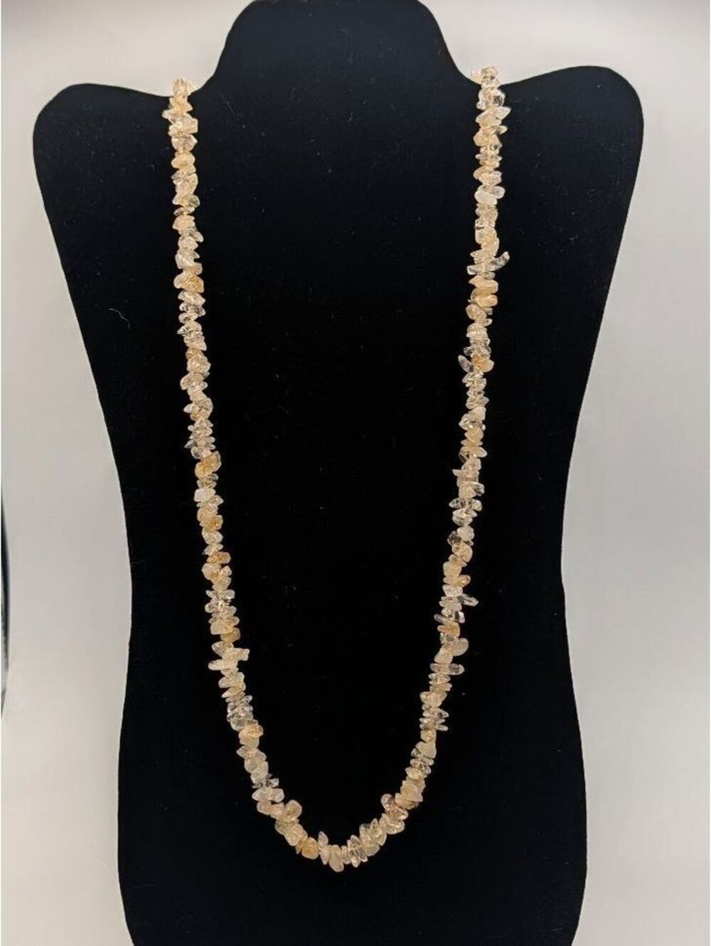 Natural Citrine Chip Beaded Strand Necklace